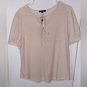 Adrianna Papell Pink Crew Neck knit top large NWT